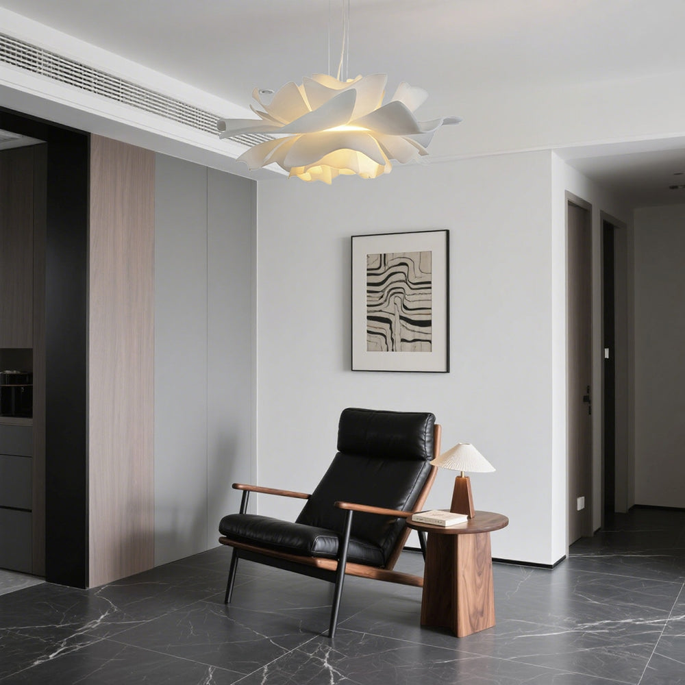 Moderne linnen bloemen hanglamp voor de woonkamer