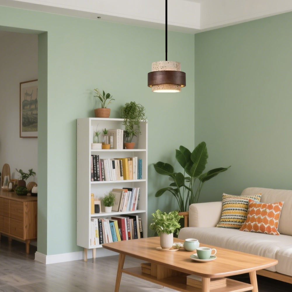 Elegante travertijn cilinder hanglamp