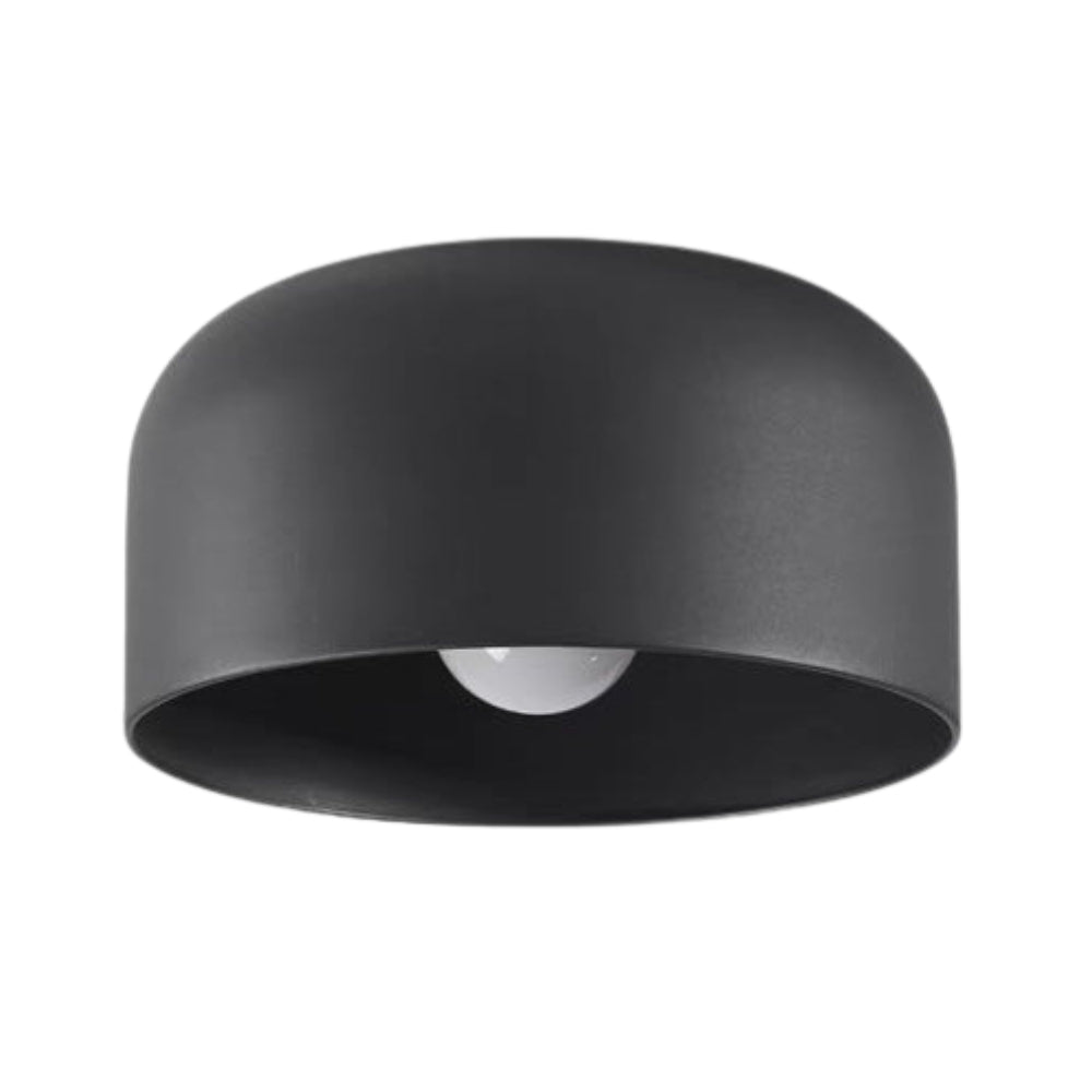 Minimalistische zwarte metalen LED-lamp voor plafond