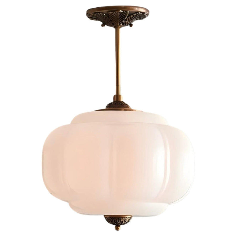 Klassieke vintage hanglamp van melkglas