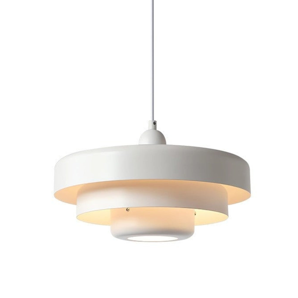 Pastelkleurige glazen hanglamp - moderne eetkamerinrichting