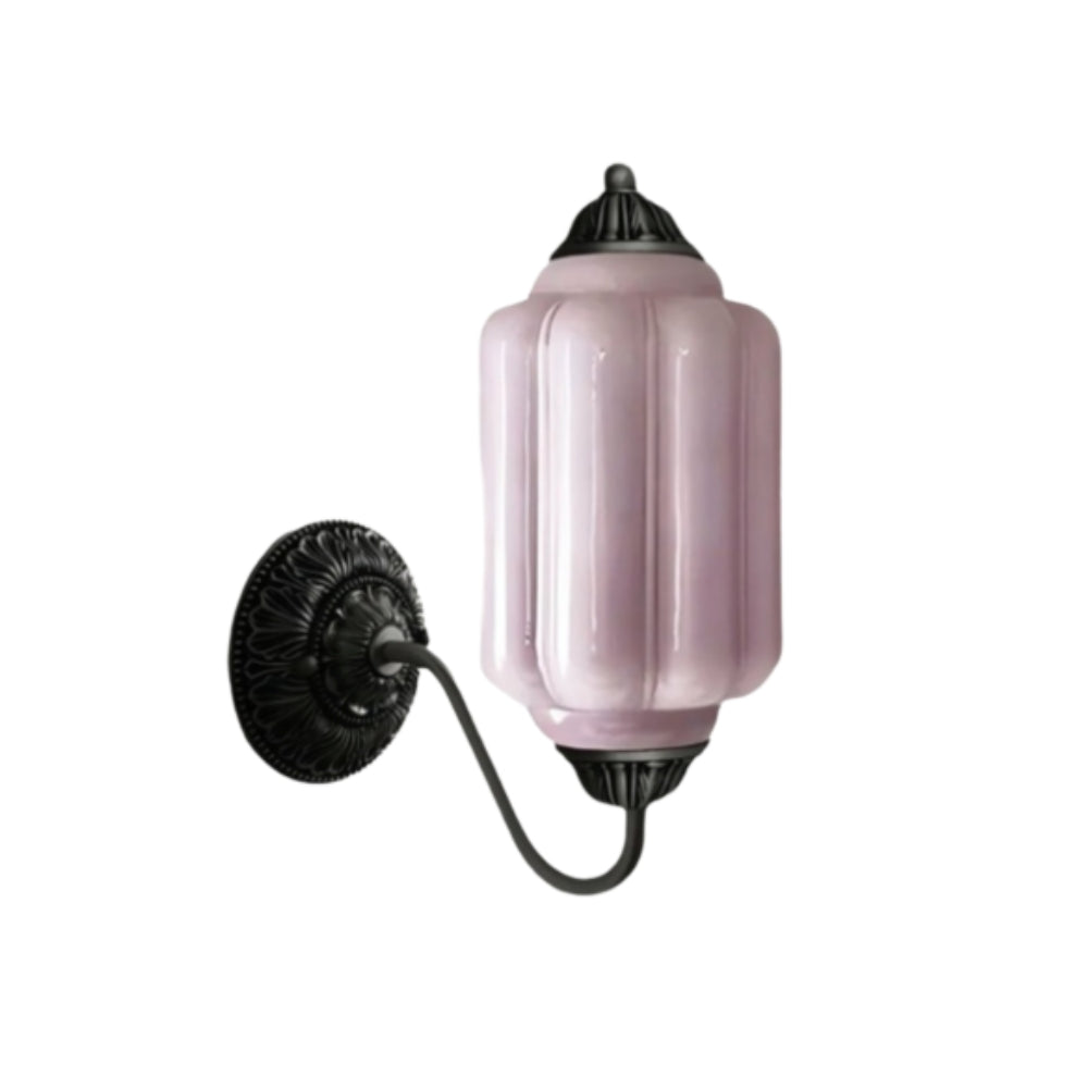 Vintage melkglas messing wandlamp