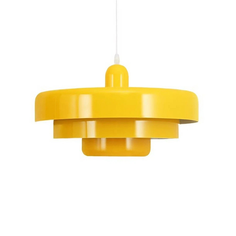 Pastelkleurige glazen hanglamp - moderne eetkamerinrichting